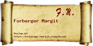 Forberger Margit névjegykártya