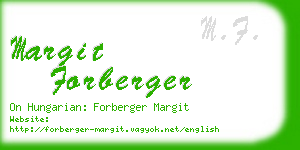 margit forberger business card